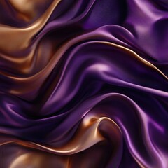 Obraz premium Luxurious, flowing purple and gold fabric drapes