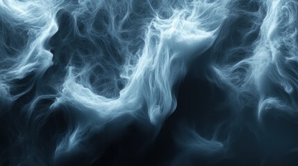 Obraz premium Abstract Blue Smoke Cloud Pattern on Dark Background for Artistic and Creative Uses