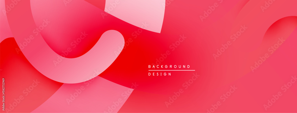 Aufkleber Abstract red background. Overlapping shapes create dynamic, modern visual effect. Smooth gradients offer depth, texture.