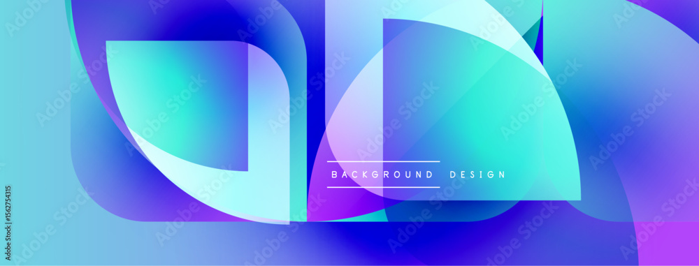 Poster abstract fluid shapes, vibrant blue hues, modern design. gradient colors create dynamic visual effec
