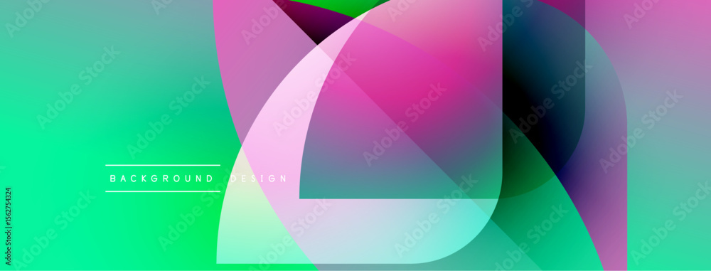 Leinwandbilder Abstract colorful shapes overlap creating dynamic gradient background. Modern design elements suggest innovation, energy.