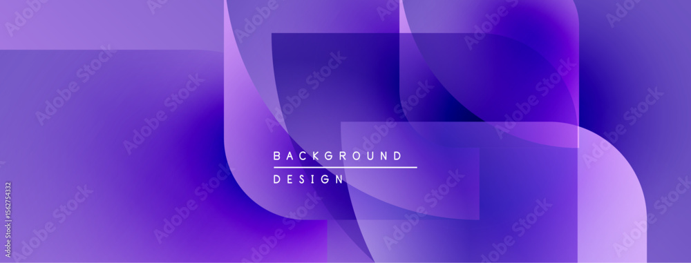 Poster abstract purple design features layered shapes, gradients. modern aesthetic suitable for digital bac