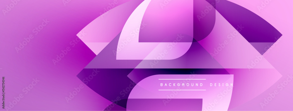 Aufkleber Abstract pink geometric background. Overlapping shapes create dynamic visual texture. Modern design elements suggest innovation, style.