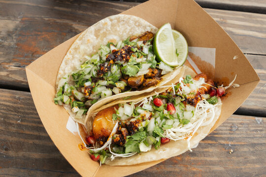 Tacos with Salsa Macha 