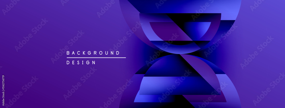 Poster Abstract purple design features layered shapes, creating dynamic visual effect. Modern background suitable for presentations, graphics.