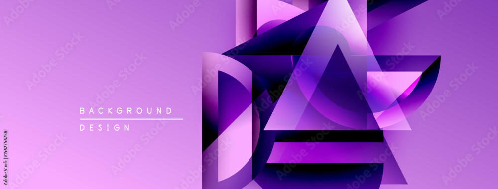 Leinwandbilder abstract geometric shapes overlap, creating vibrant purple gradients. modern design element for back