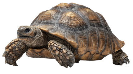 Fototapeta premium Realistic tortoise on a white isolated background.