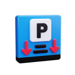 parking 3d render icons