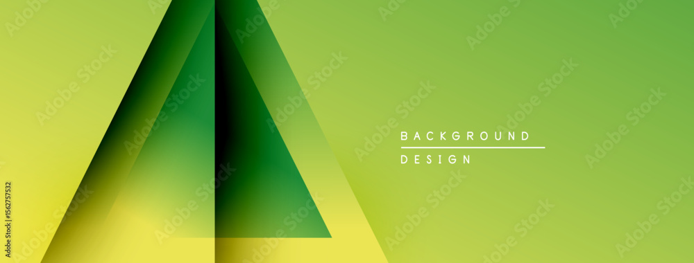 Aufkleber abstract geometric design. green, yellow gradients form triangular shapes over light green backgroun