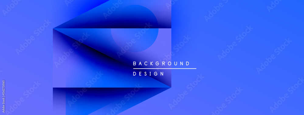 Poster Abstract blue gradient design. Overlapping layers create depth, modern aesthetic. Text reads background design. Simple, clean composition.