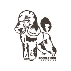Poodle Dog logo design vector. Silhouette Poodle Dog Template Illustration. Icon Symbol