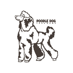 Poodle Dog logo design vector. Silhouette Poodle Dog Template Illustration. Icon Symbol