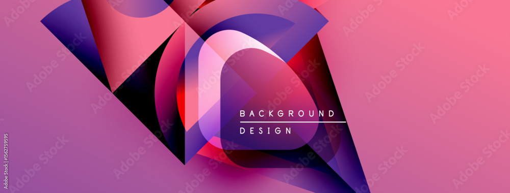 Aufkleber Abstract dynamic composition. Vibrant pinks, purples create flowing shapes. Modern design elements suggest movement, energy. Text reads background design.