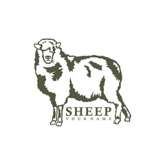 Sheep logo design vector. Silhouette Sheep Template Illustration. Icon Symbol