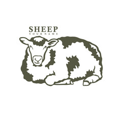 Sheep logo design vector. Silhouette Sheep Template Illustration. Icon Symbol