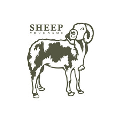 Sheep logo design vector. Silhouette Sheep Template Illustration. Icon Symbol