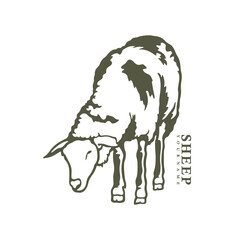 Sheep logo design vector. Silhouette Sheep Template Illustration. Icon Symbol