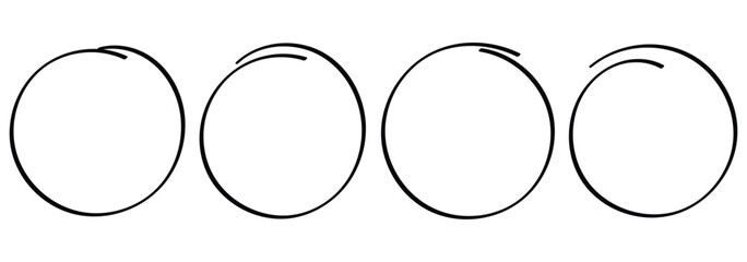 Hand drawn circle highlighter set. Circle, pen draw. Doodle round circles for message note mark design element. Different circles vector illustration. eps 10.