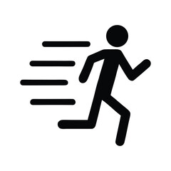 Running man icon vector: a dynamic symbol of speed, sport, and success stickman running man people sign symbol icon logo run fast icon silhouette vector illustration on white background
