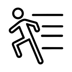 Running man vector icon illustration: a symbol of sport, competition, and success stickman running man people sign symbol icon logo run fast icon silhouette vector illustration on white background