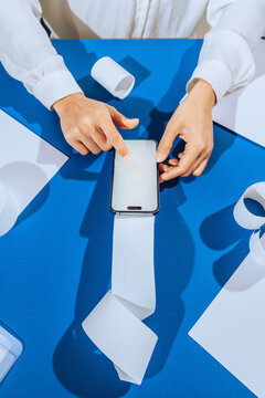 Paying online via smartphone.