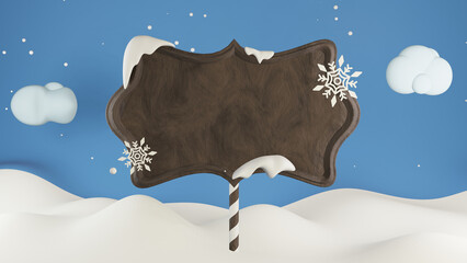 3D animated winter sales social media post template, suitable for travel agencies, product...