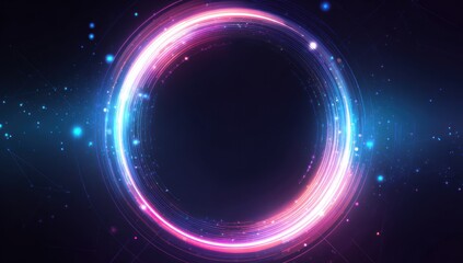 Abstract neon circle graphic