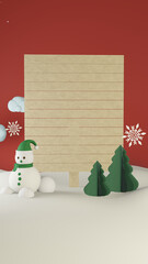 Fototapeta premium 3D red portrait background natal and happy new years, suitable for product promotion stories