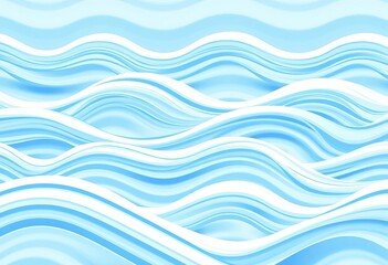 Seamless abstract wave background; white, blue stripes, summer vector design, lines, fabric