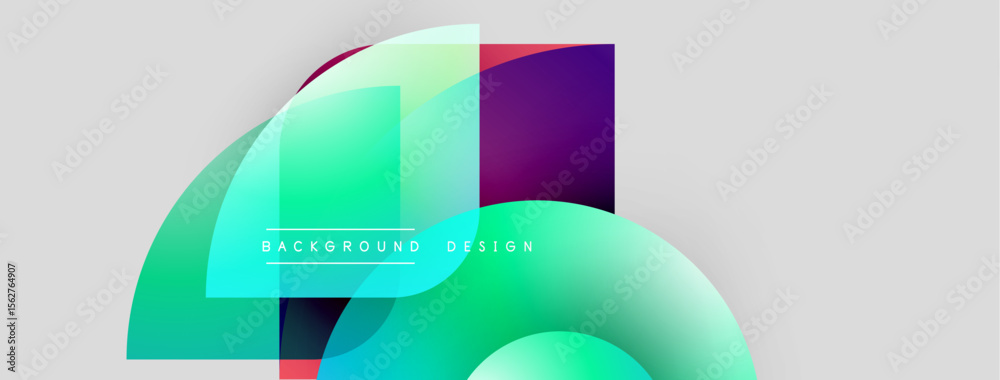 Poster abstract fluid shapes, vibrant gradients, modern design. light background complements colorful overl