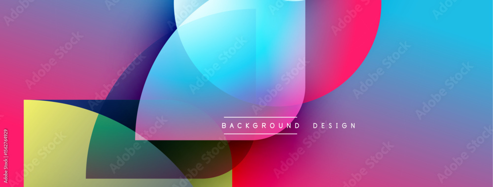 Poster Abstract colorful background. Overlapping circles create vibrant gradients, modern design elements. Smooth transitions, dynamic composition.