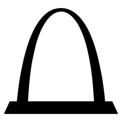St Louis Gateway Arch iconic monument in city skyline on transparent background
