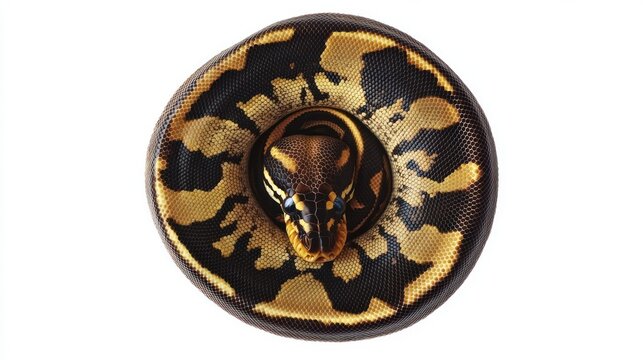 Ball python curled in a circle