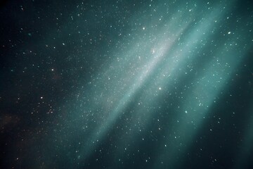 Obraz premium 8mm film still, starry sky, dark green and blue tones, glowing white light beams, dark background, 