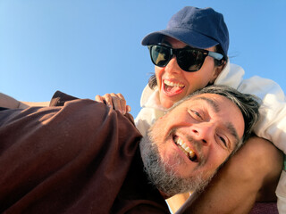 Happy couple enjoying sunlight
