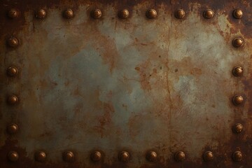 Metal texture with rivets as steam punk background