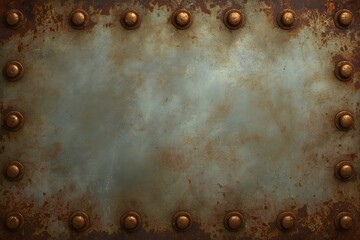 Metal texture with rivets as steam punk background