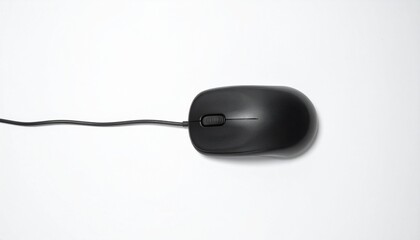 Black Wired Computer Mouse, Simple Design, Office Supplies, PC Accessory