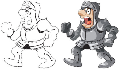 Cartoon Knight in Armor Illustration
