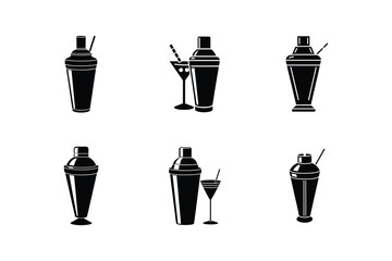 cocktail shaker silhouette vector illustration