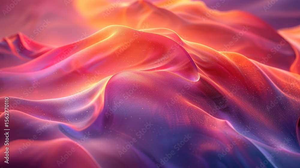 Poster Abstract picture colorful light particle with digital technology style design connecting become dynamic of electric wave movement represent about flowing of data or structure of network system. AIG53.
