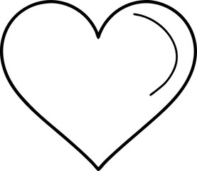 Minimalist line drawing of a heart (Valentine's) with white background.