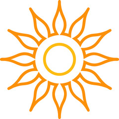 Outline of a stylized sun for summer with white background