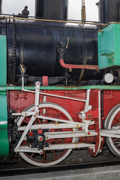 Exhibited steam locomotive
