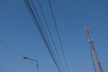Electric cables crossing Bone, purbalingga, Indonesia