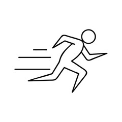 Running man silhouette icon vector illustration, a symbol of speed and success for business and sport stickman running man people sign symbol icon logo run fast icon silhouette vector illustration on 