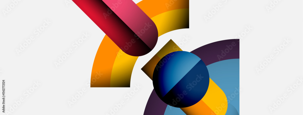 Poster Abstract shapes overlap, creating vibrant color blends. Modern design features smooth gradients, dynamic composition. Minimalist aesthetic.