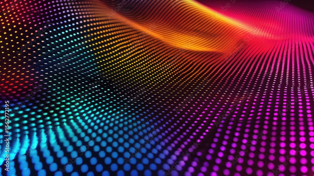 Poster 3d abstract mesh fabric with pink and blue waves. textured and fluid design. background image of red