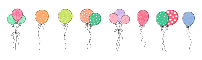 Balloon graphics collection, for design and decoration. Can be used in many ways such as stickers, scrapbooks, birthday cards, celebrations, Happy New Year, party decorations and many more.