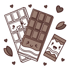 Hand drawn world chocolate day illustration with chocolate sweets